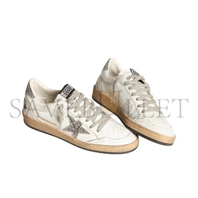 GOLDEN GOOSE WOMEN'S SUPER-STAR LTD WITH SILVER STAR AND SILVER GLITTER HEEL TAB GWF00117